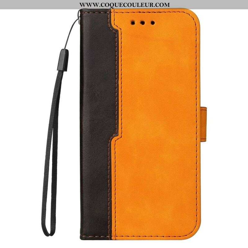 Housse iPhone 13 Mini Simili Cuir Bicolore