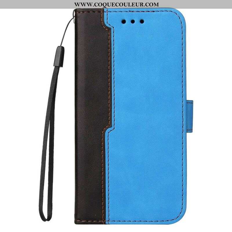 Housse iPhone 13 Mini Simili Cuir Bicolore