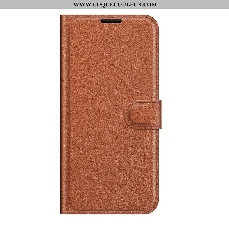 Housse iPhone 13 Mini Effet Cuir Litchi Classique