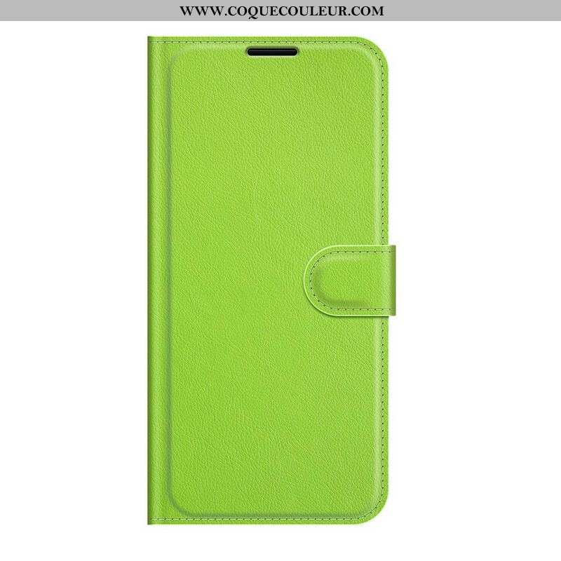 Housse iPhone 13 Mini Effet Cuir Litchi Classique