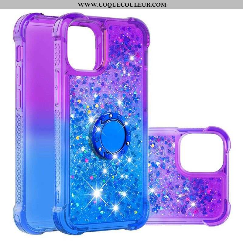 Coque iPhone 13 Pro Max Paillettes Anneau-Support