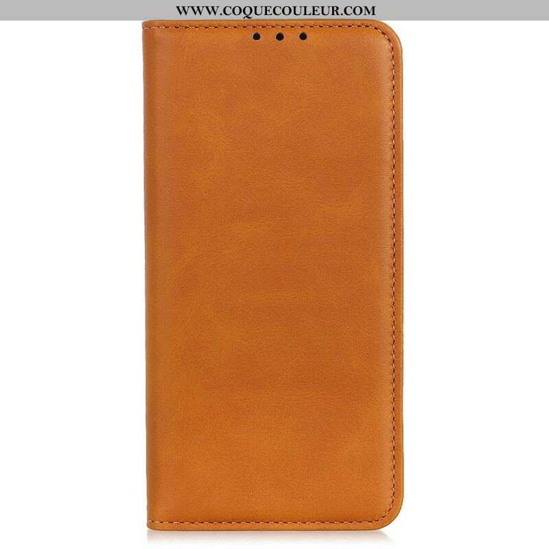 Flip Cover iPhone 13 Pro Max Cuir Litchi Fendu