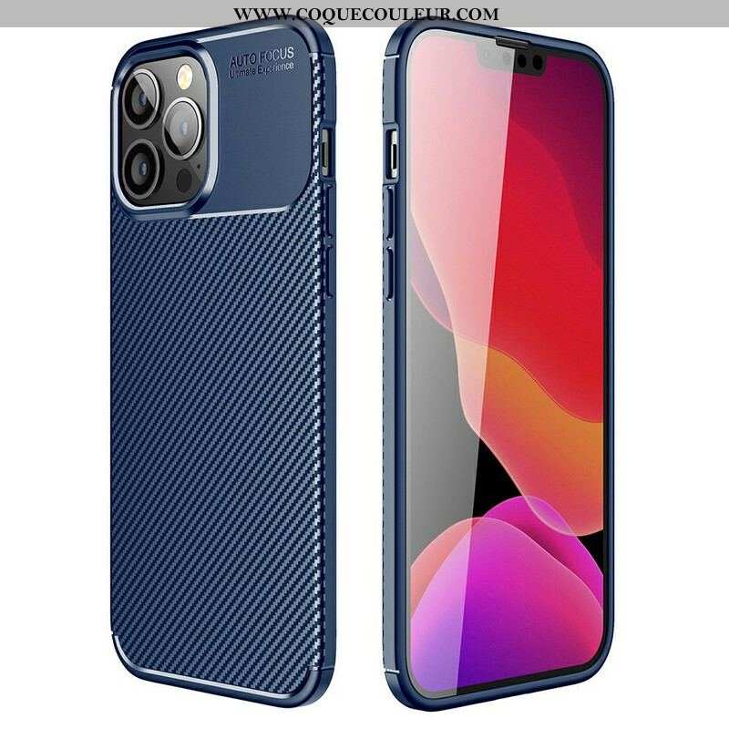 Coque iPhone 13 Pro Max Flexible Texture Fibre Carbone