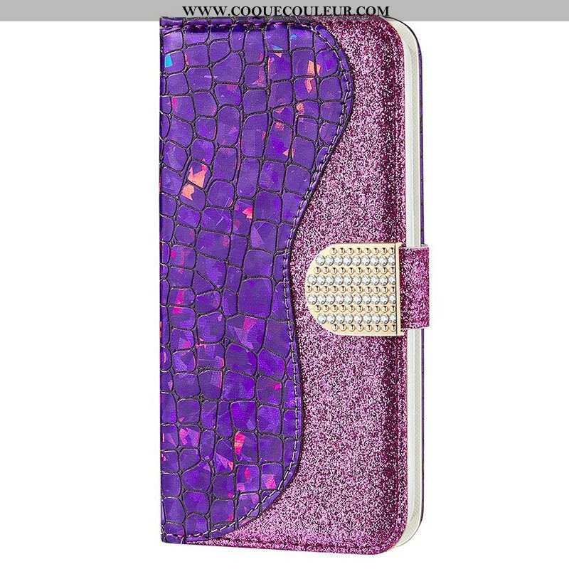 Housse iPhone 13 Pro Max Croco Diamants