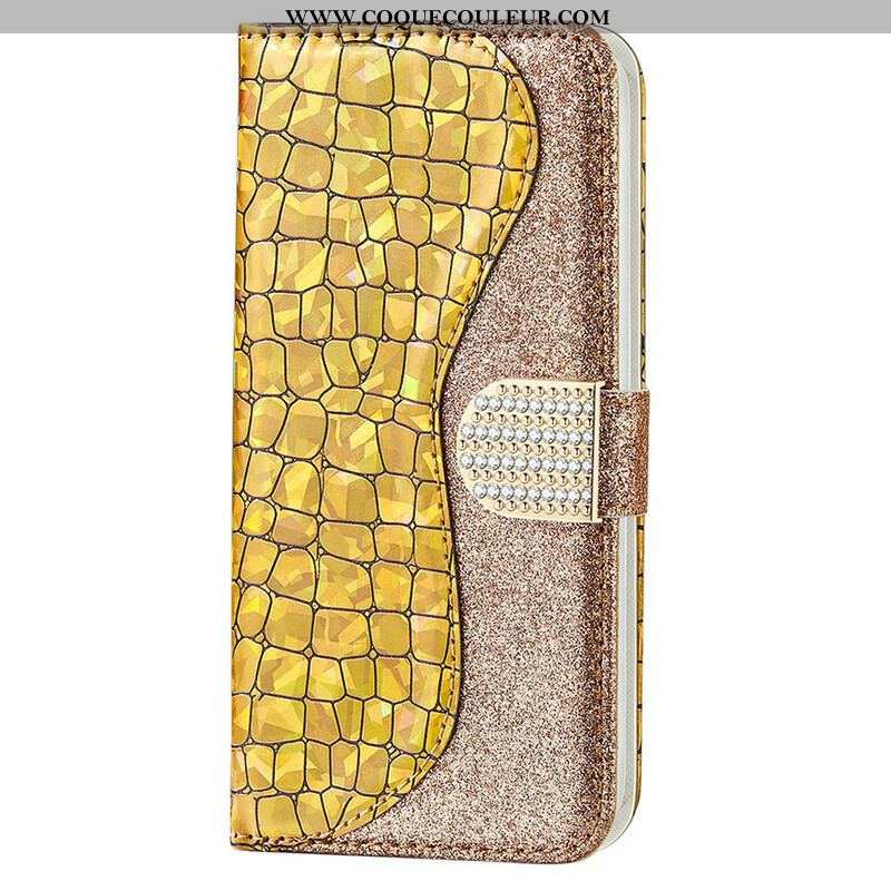 Housse iPhone 13 Pro Max Croco Diamants