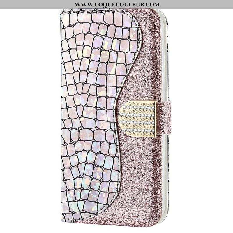 Housse iPhone 13 Pro Max Croco Diamants