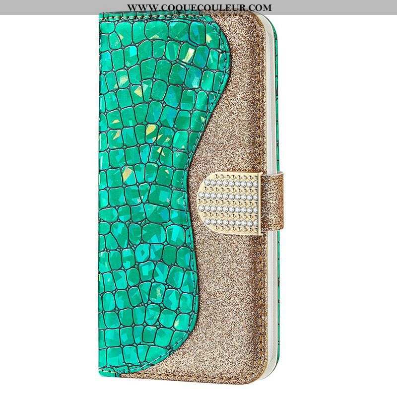 Housse iPhone 13 Pro Max Croco Diamants