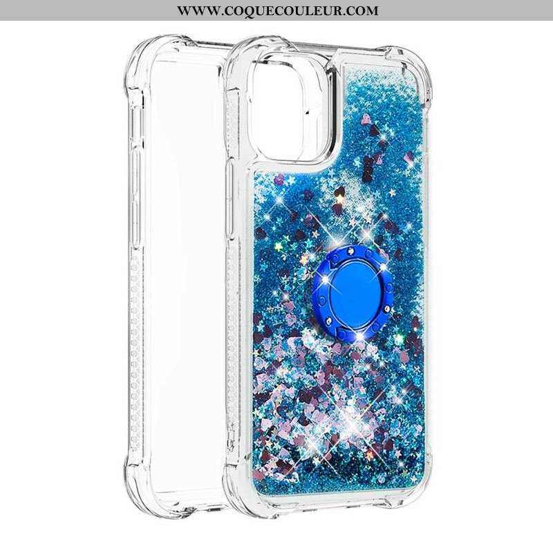 Coque iPhone 13 Pro Max Paillettes avec Anneau-Support