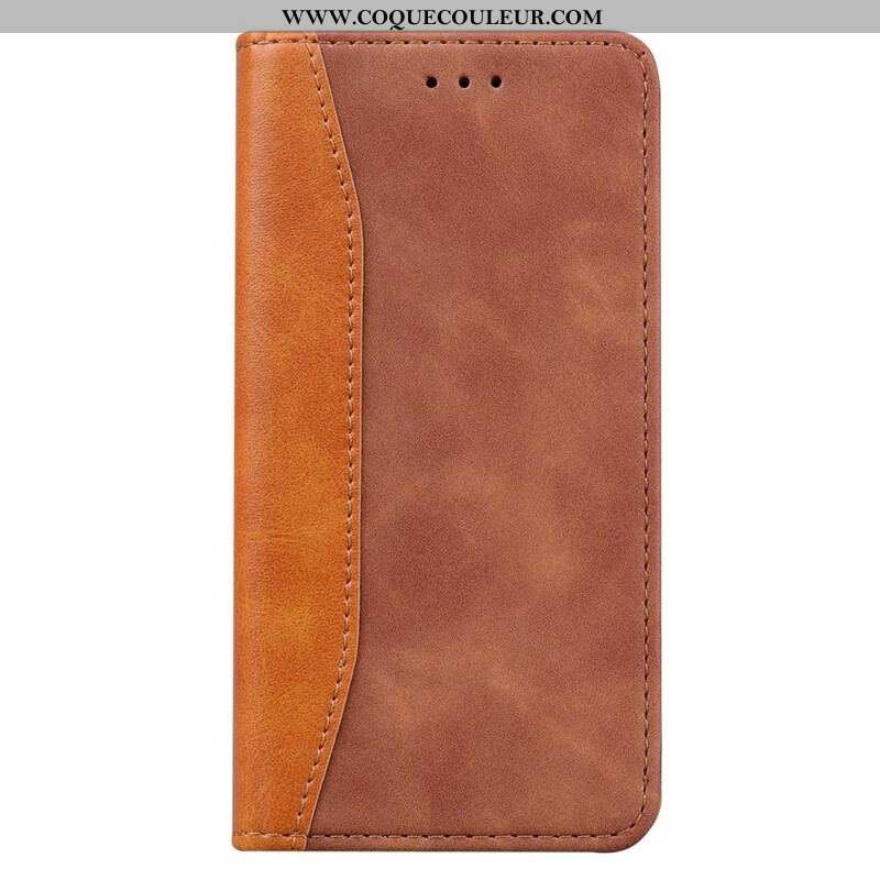 Flip Cover iPhone 13 Pro Effet Cuir Business Bicolore