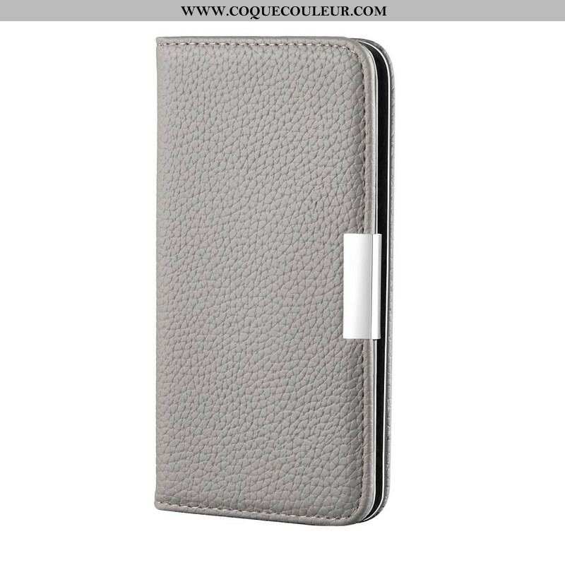 Flip Cover iPhone 13 Pro Simili Cuir Litchi Ultra Chic