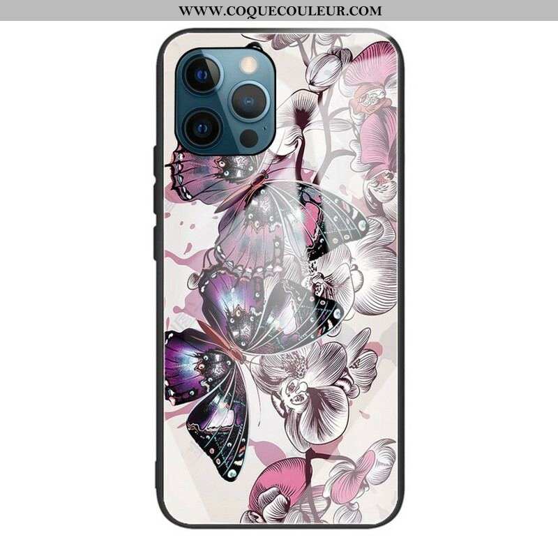 Coque iPhone 13 Pro Verre Trempé Variation Papillons