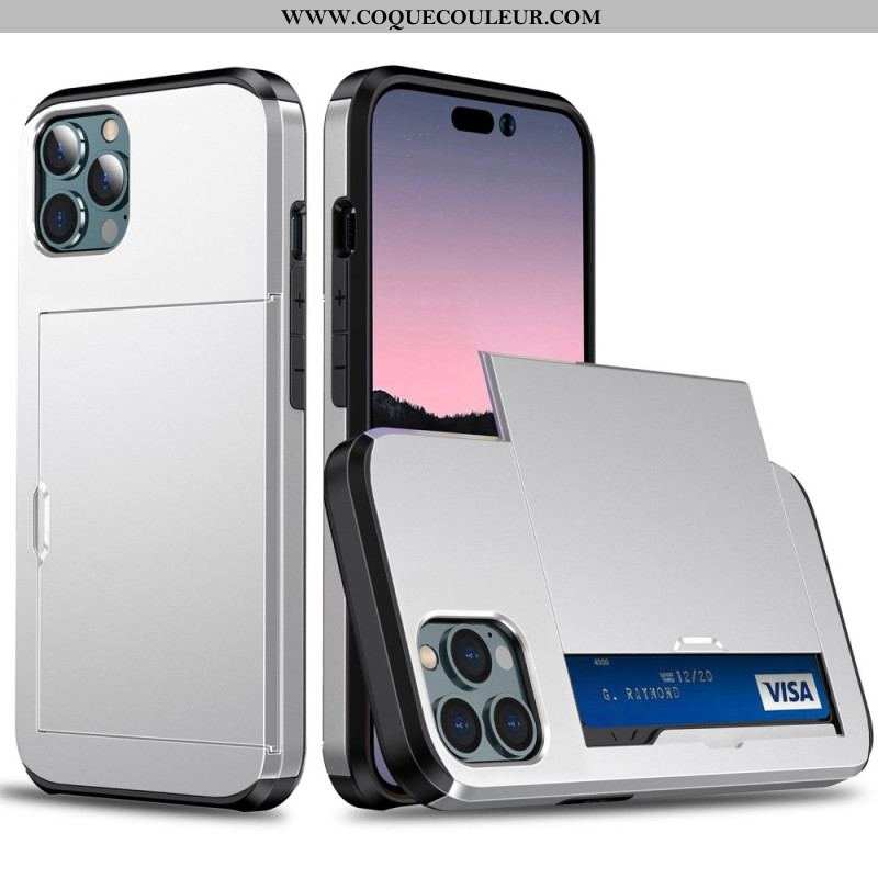 Coque iPhone 14 Pro Max Deux Porte-Cartes à Glissière