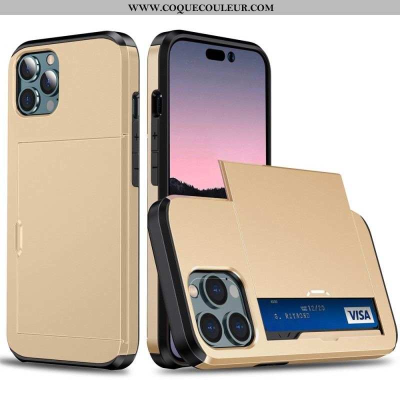 Coque iPhone 14 Pro Max Deux Porte-Cartes à Glissière