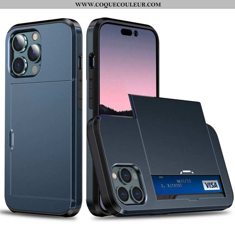 Coque iPhone 14 Pro Max Deux Porte-Cartes à Glissière