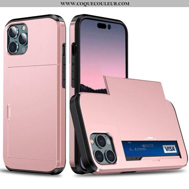 Coque iPhone 14 Pro Max Deux Porte-Cartes à Glissière