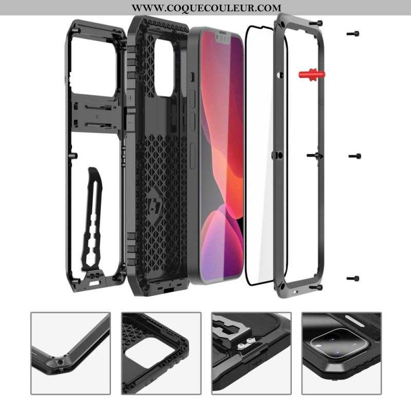 Coque iPhone 14 Pro Max Water Résistant avec Support et Lanières