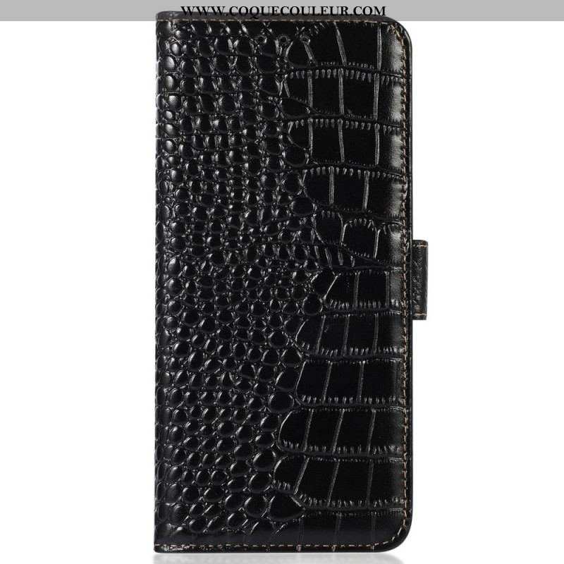 Housse iPhone 14 Pro Max Style Crocodile RFID