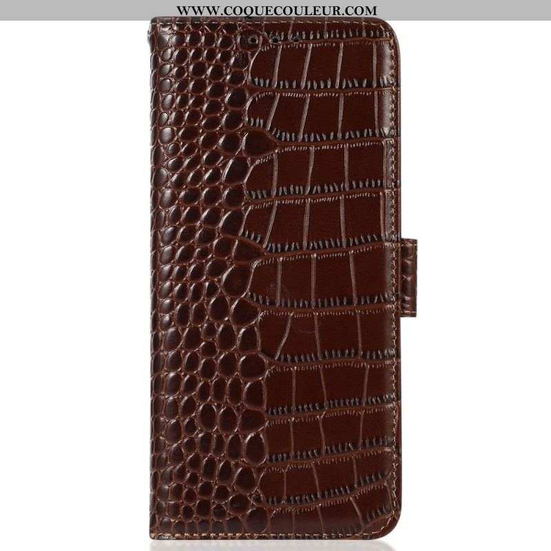 Housse iPhone 14 Pro Max Style Crocodile RFID