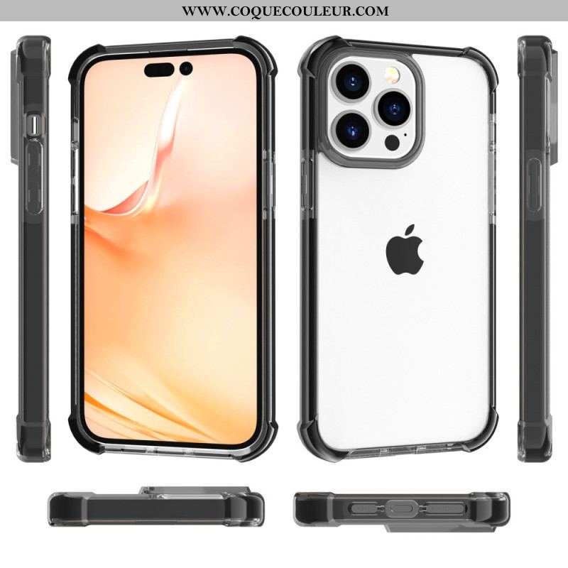 Coque iPhone 14 Pro Max Transparente Rebords Colorés