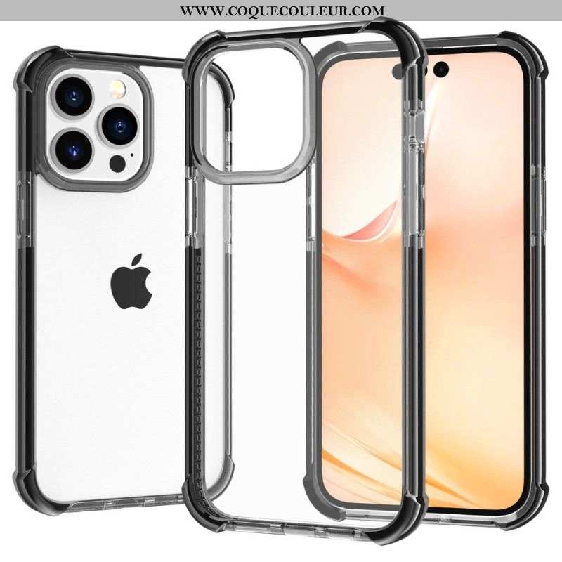 Coque iPhone 14 Pro Max Transparente Rebords Colorés