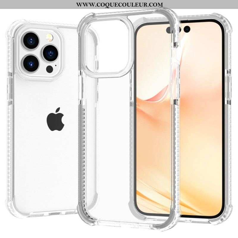 Coque iPhone 14 Pro Max Transparente Rebords Colorés