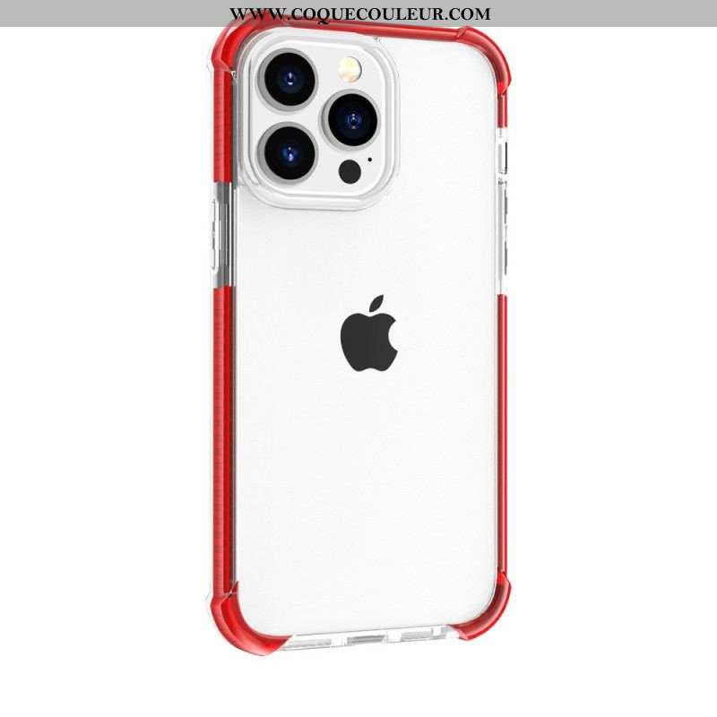 Coque iPhone 14 Pro Max Transparente Rebords Colorés