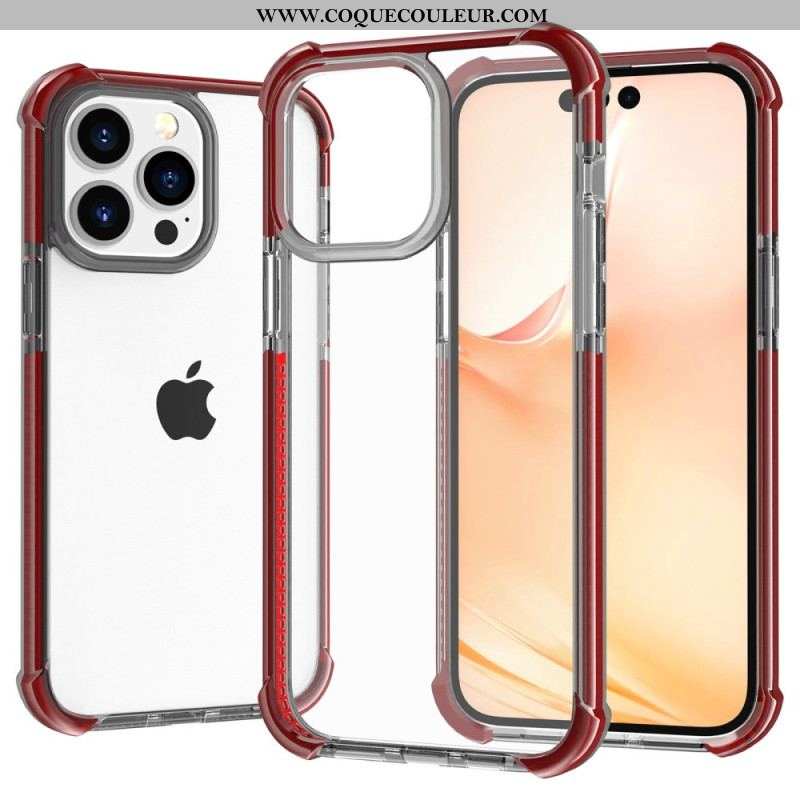 Coque iPhone 14 Pro Max Transparente Rebords Colorés