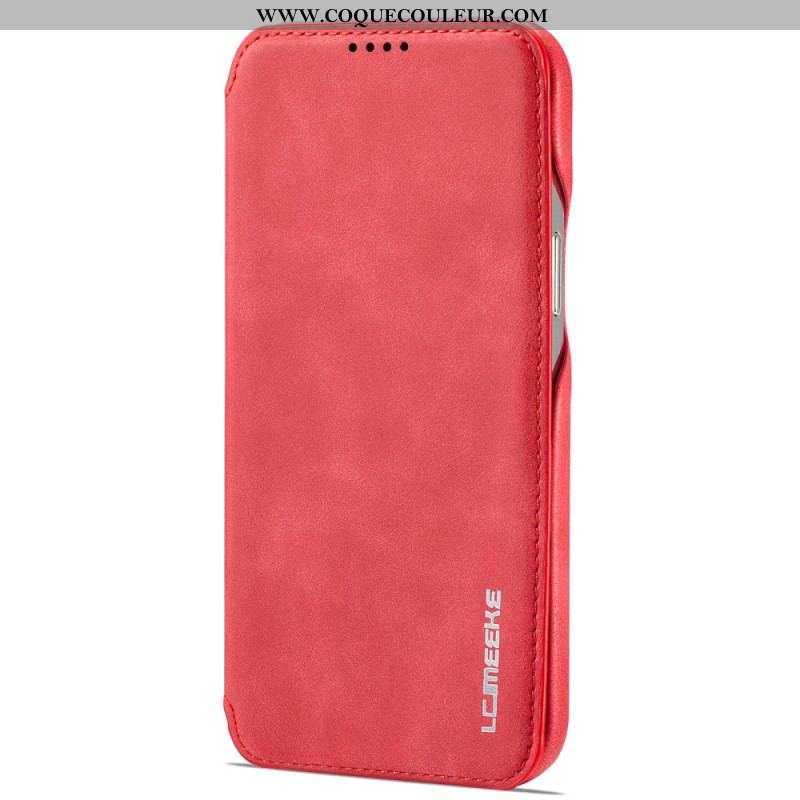 Flip Cover iPhone 14 Pro Max LC.IMEEKE Effet Cuir