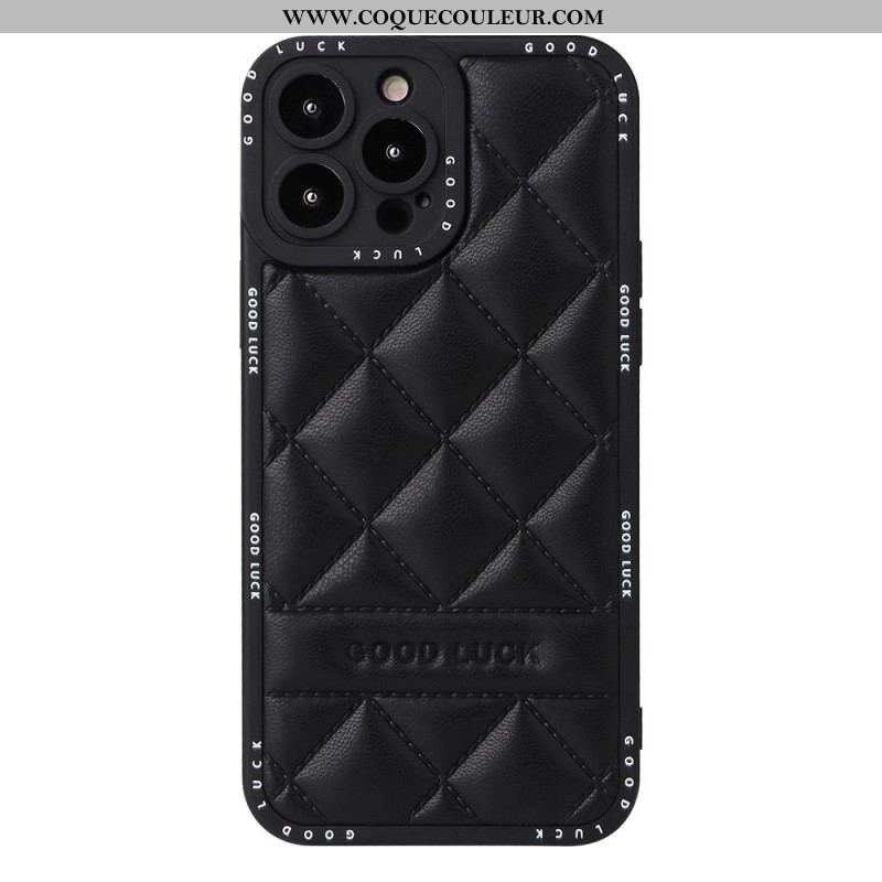 Coque iPhone 14 Pro Max Matelassée Good Luck