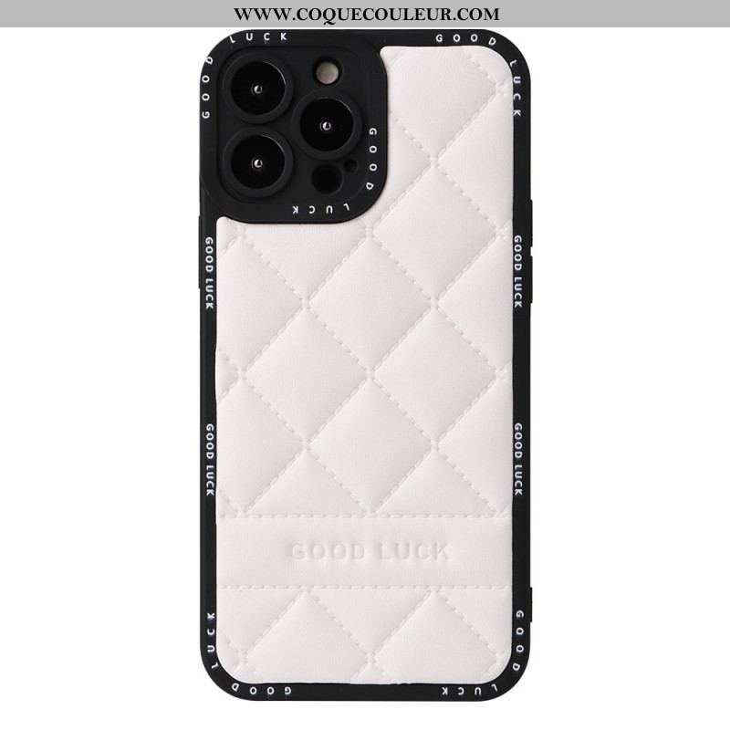 Coque iPhone 14 Pro Max Matelassée Good Luck