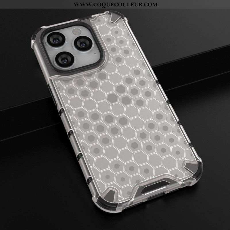 Coque iPhone 14 Pro Max à Cordon Nid d'abeille