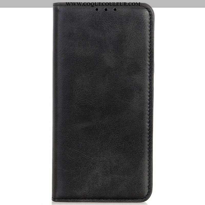 Flip Cover iPhone 14 Pro Cuir Fendu Classique