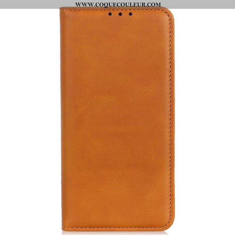 Flip Cover iPhone 14 Pro Cuir Fendu Classique