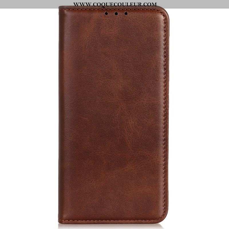 Flip Cover iPhone 14 Pro Cuir Fendu Classique