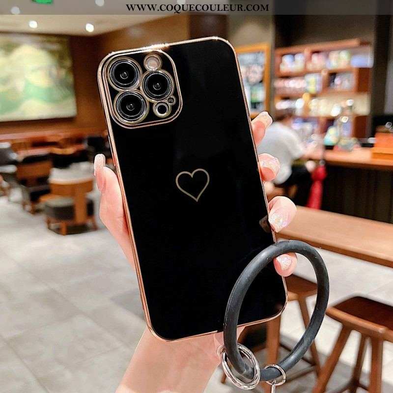 Coque iPhone 14 Pro avec Anneau Coeur