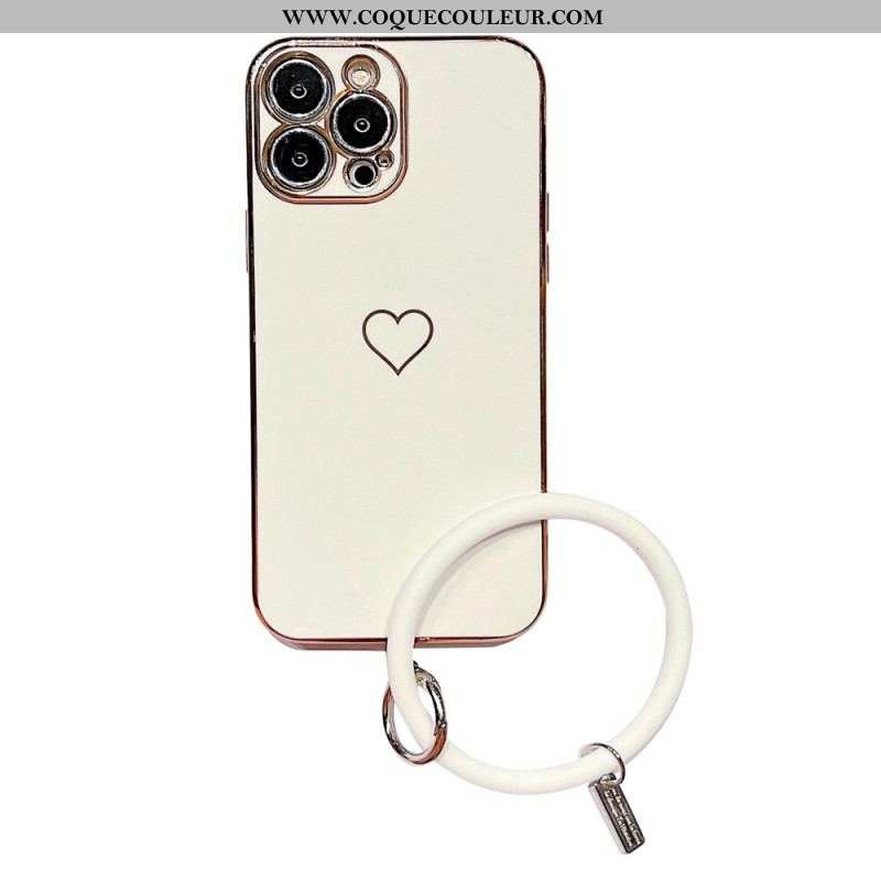 Coque iPhone 14 Pro avec Anneau Coeur