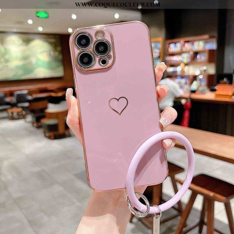 Coque iPhone 14 Pro avec Anneau Coeur