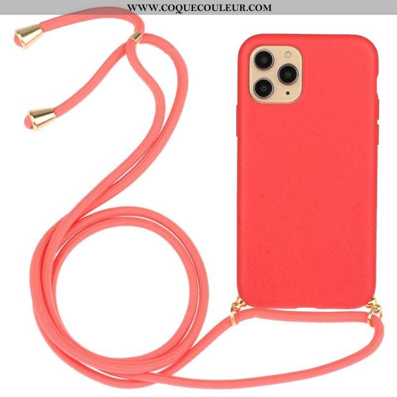 Coque iPhone 14 Pro à Cordon Paille de Blé