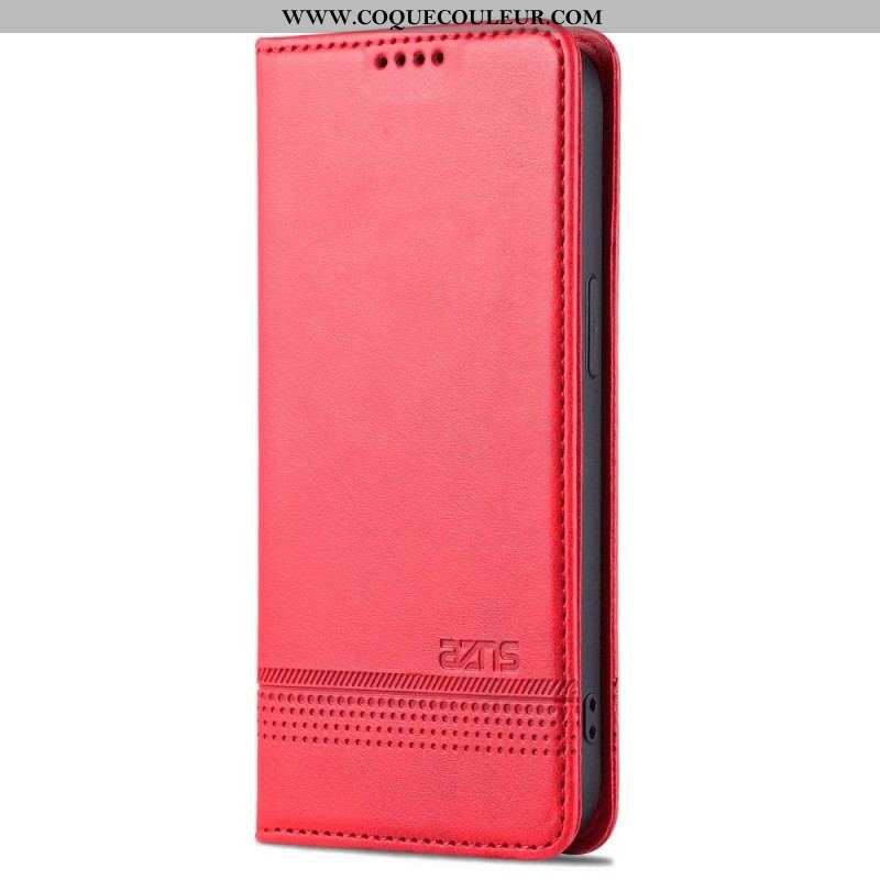 Flip Cover iPhone 14 Style Cuir AZNS