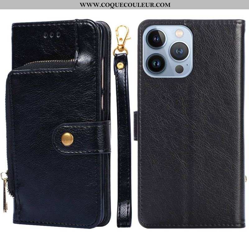 Housse iPhone 14 Pro Porte-Monnaie Zippé