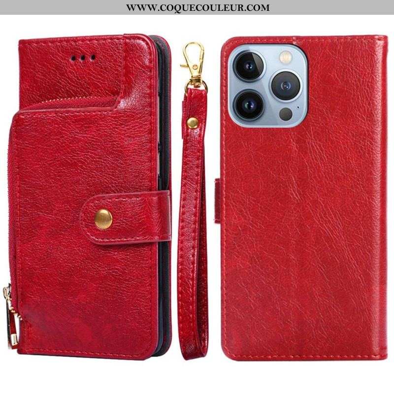 Housse iPhone 14 Pro Porte-Monnaie Zippé