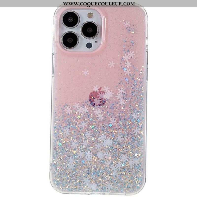 Coque iPhone 14 Pro Paillettes Flocons