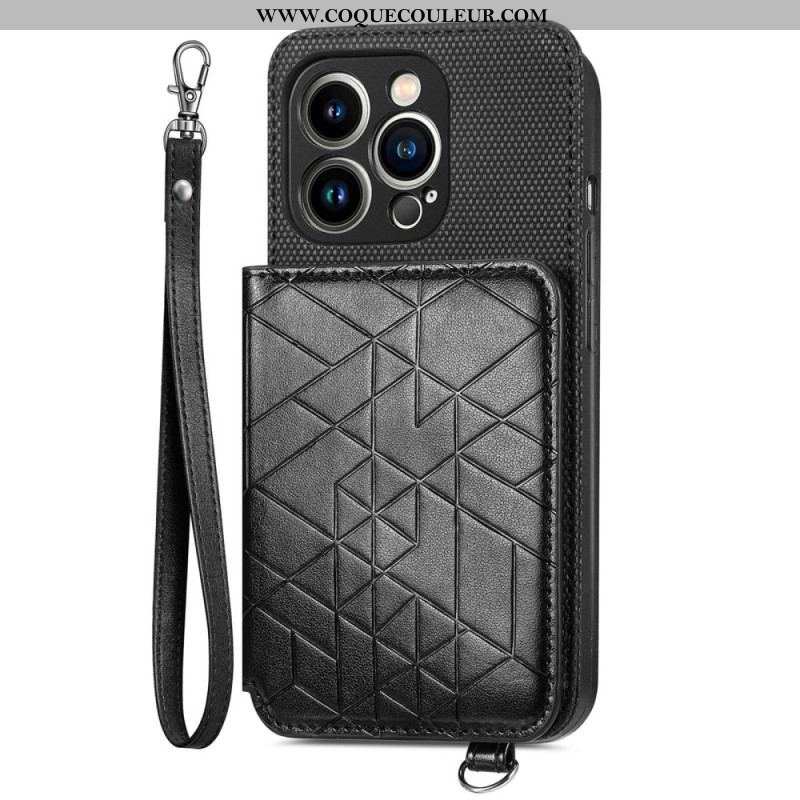 Coque iPhone 14 Pro Portefeuille et Lanière