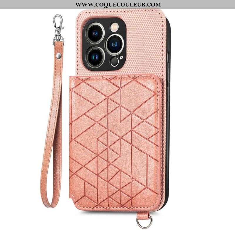 Coque iPhone 14 Pro Portefeuille et Lanière