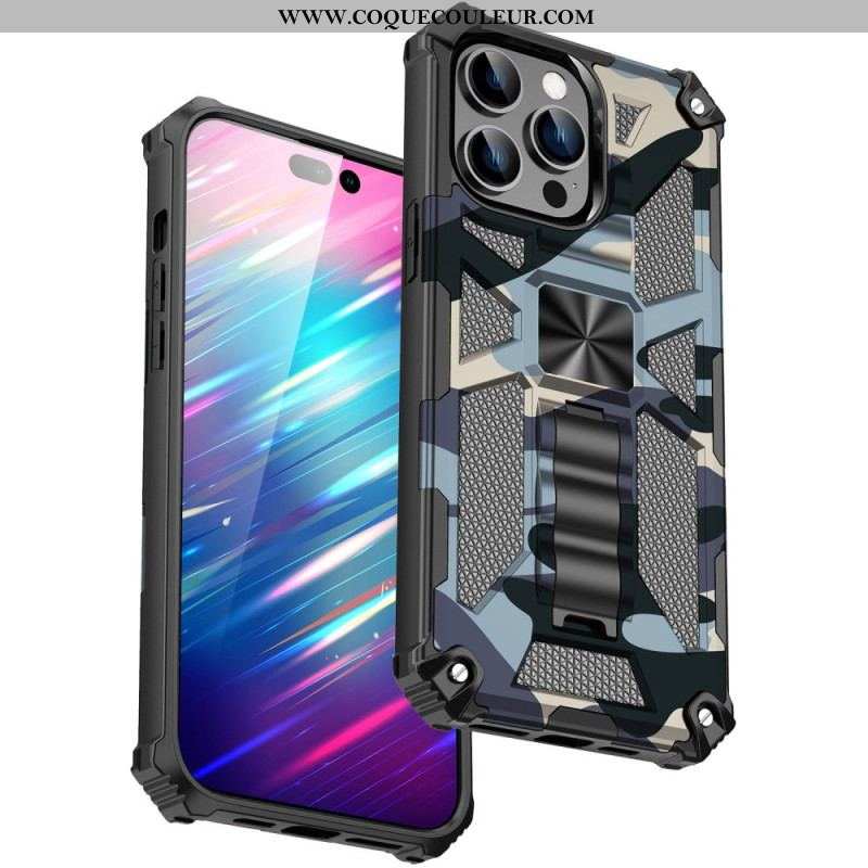 Coque iPhone 14 Pro Camouflage Support Amovible