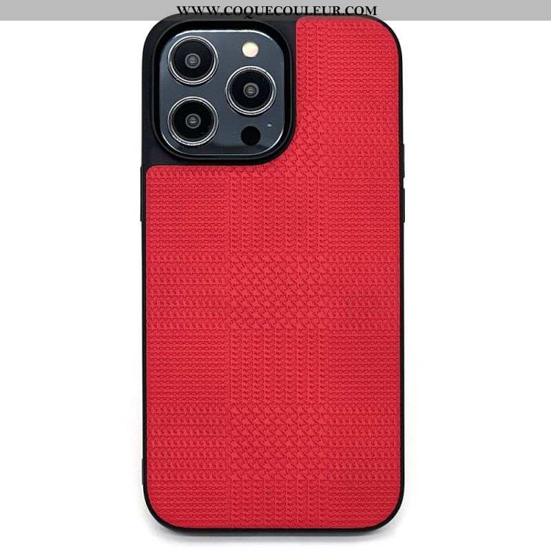 Coque iPhone 14 Pro Simili Cuir Croisé