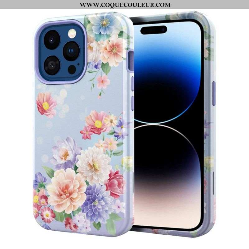 Coque iPhone 14 Pro Fleurs Vintage