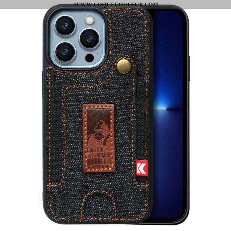 Coque iPhone 14 Pro Porte-Cartes et Sangle Jeans