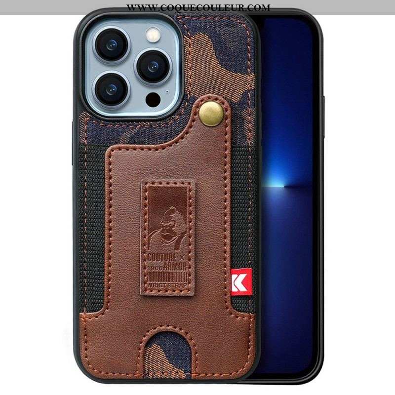 Coque iPhone 14 Pro Porte-Cartes et Sangle Jeans