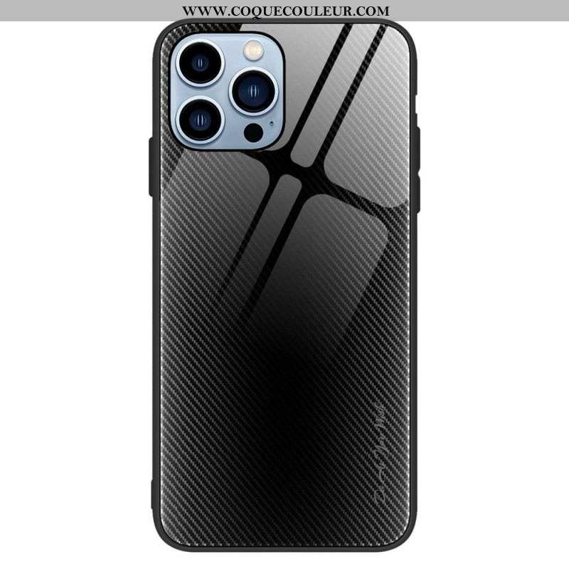 Coque iPhone 14 Pro Verre Trempé Fibre Carbone Classique